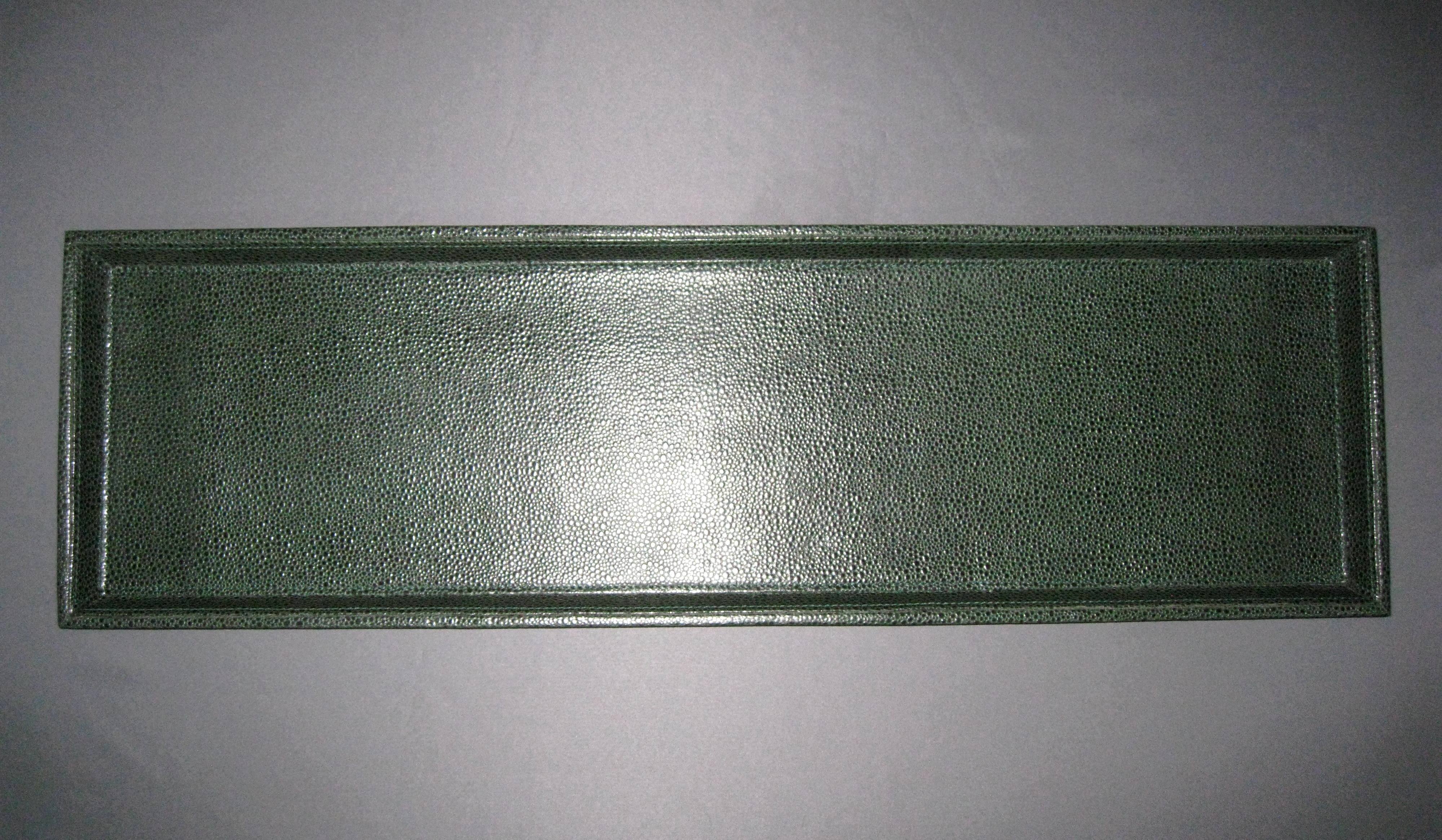 Large Green  Sushi Sashimi Leather Tray
