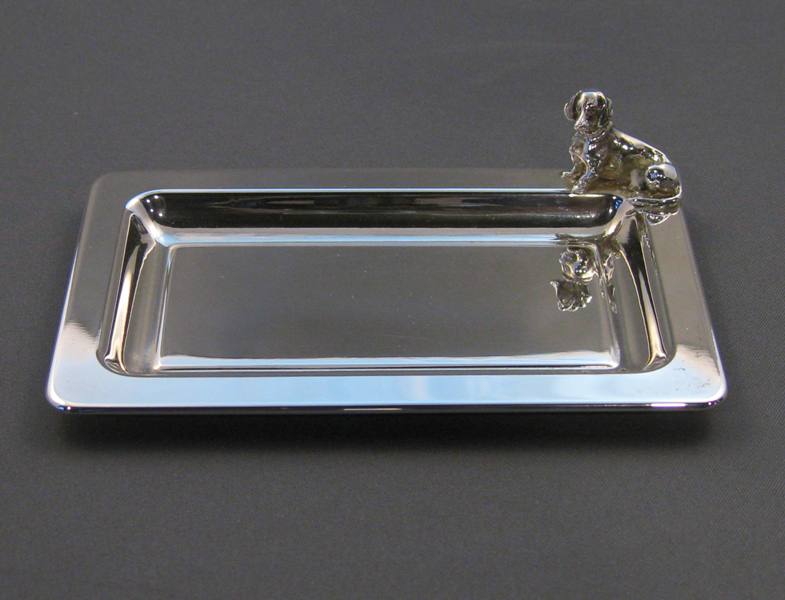 Sterling Silver with Dog Design Tray